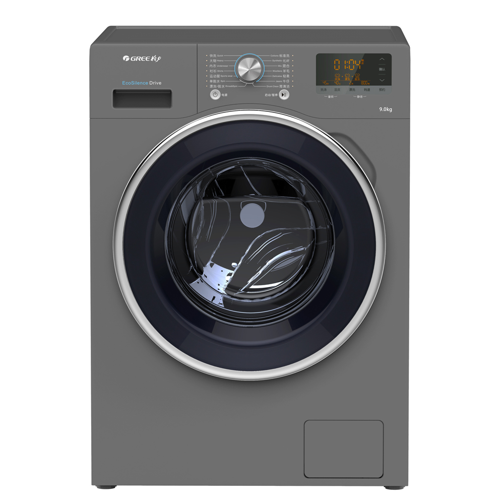 格力净静变频滚筒全自动洗衣机XQG80-B1401Ac1白色青春版1级静音 1400转 LCD触摸控制 智慧健康洗 